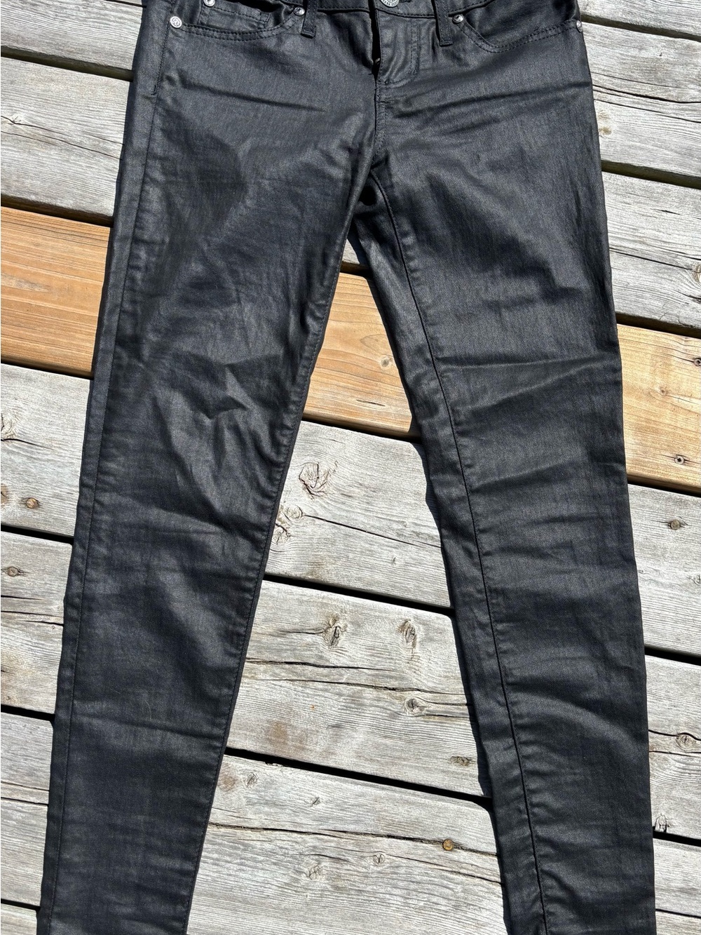 GUESS Black Coated Skinny Jeans